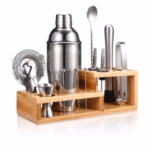 Stainless Steel With a Wooden Base